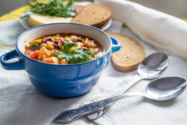 healthy mean in a bowl
